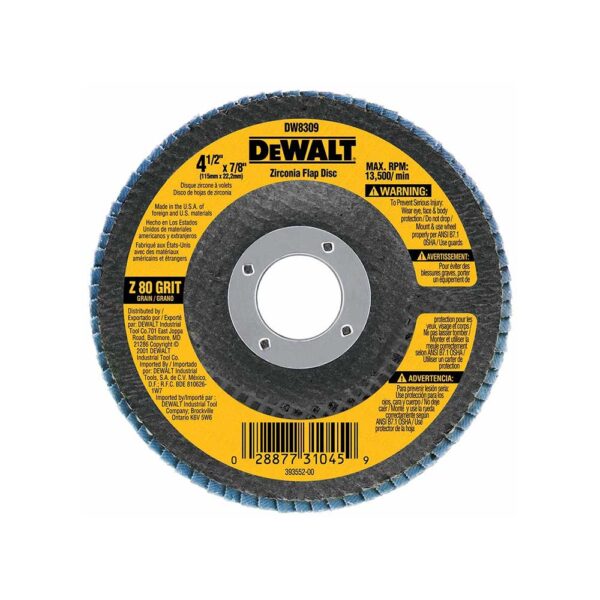 DEWALT x 7/8 80-Grit Type 29 HP Flap Disc